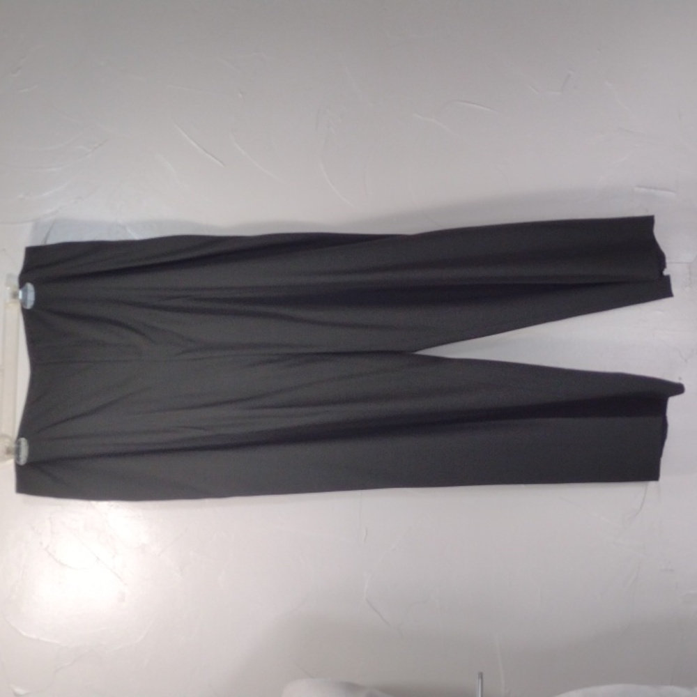 Linda Allard Ellen Tracy Dark Olive Wool Flowy Wide Leg Trousers Women's 14